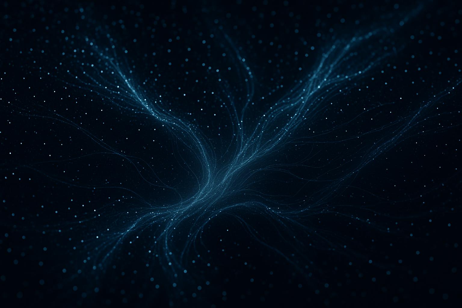 Abstract particle network visualization representing AI language model connections